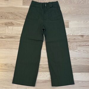 Maeve Colette Dark Green Wide-Leg Pants